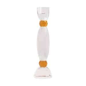 HOUSE OF SANDER Anemone lysestage - rav og klar glas (H:25)