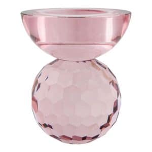 Lysestage i rosa glas - 4561036