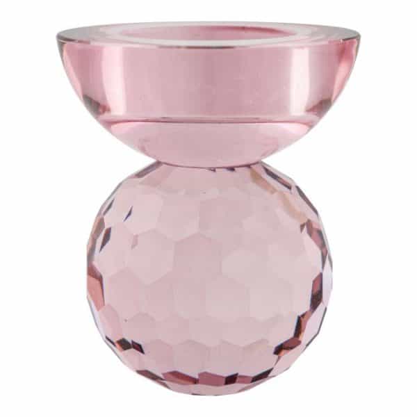 Lysestage i rosa glas - 4561036