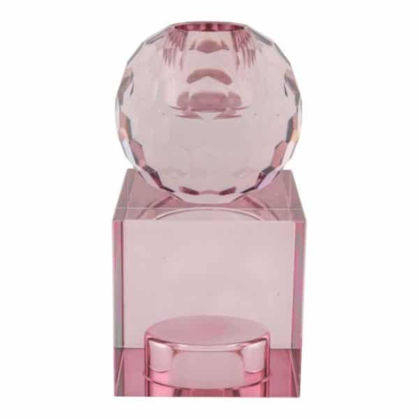 Lysestage i rosa glas - 4561040