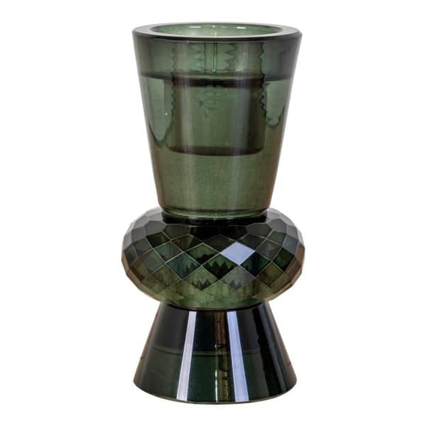 HOUSE NORDIC lysestage, rund - grøn glas (H:12)