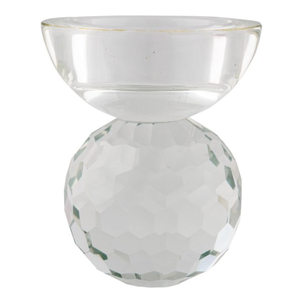 Lysestage - Lysestage i glas, klar, Ø7x8,5 cm