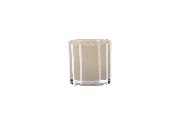 VENTURE DESIGN Glora lysestage, rund - beige glas (Ø10x10H)