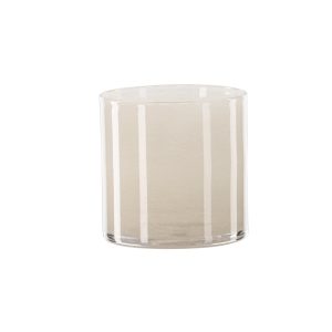 VENTURE DESIGN Glora lysestage, rund - beige glas (Ø12x12H)