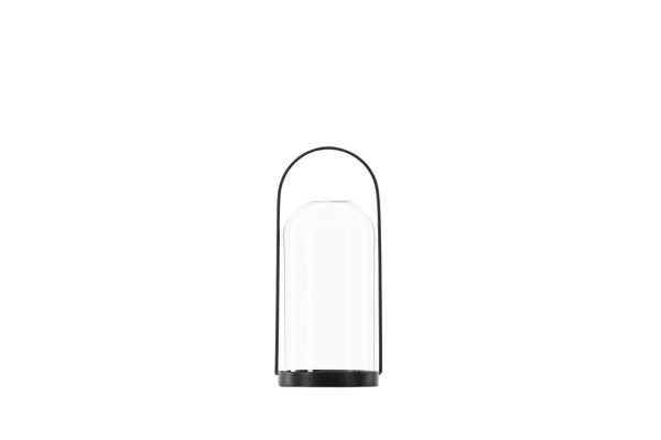 VENTURE DESIGN Flora lysestage - klar glas og sort jern (H25x11)