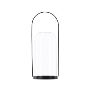 VENTURE DESIGN Flora lysestage - klar glas og sort jern (H35x13)