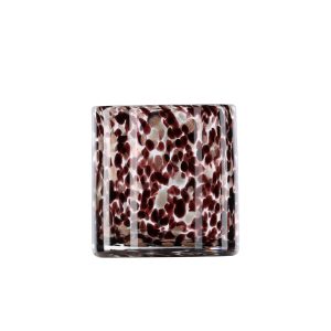 VENTURE DESIGN Glora lysestage, rund - hvid/sort glas (Ø12x12H)