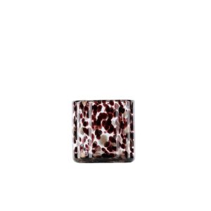 VENTURE DESIGN Glora lysestage, rund - hvid/sort glas (Ø8x8H)