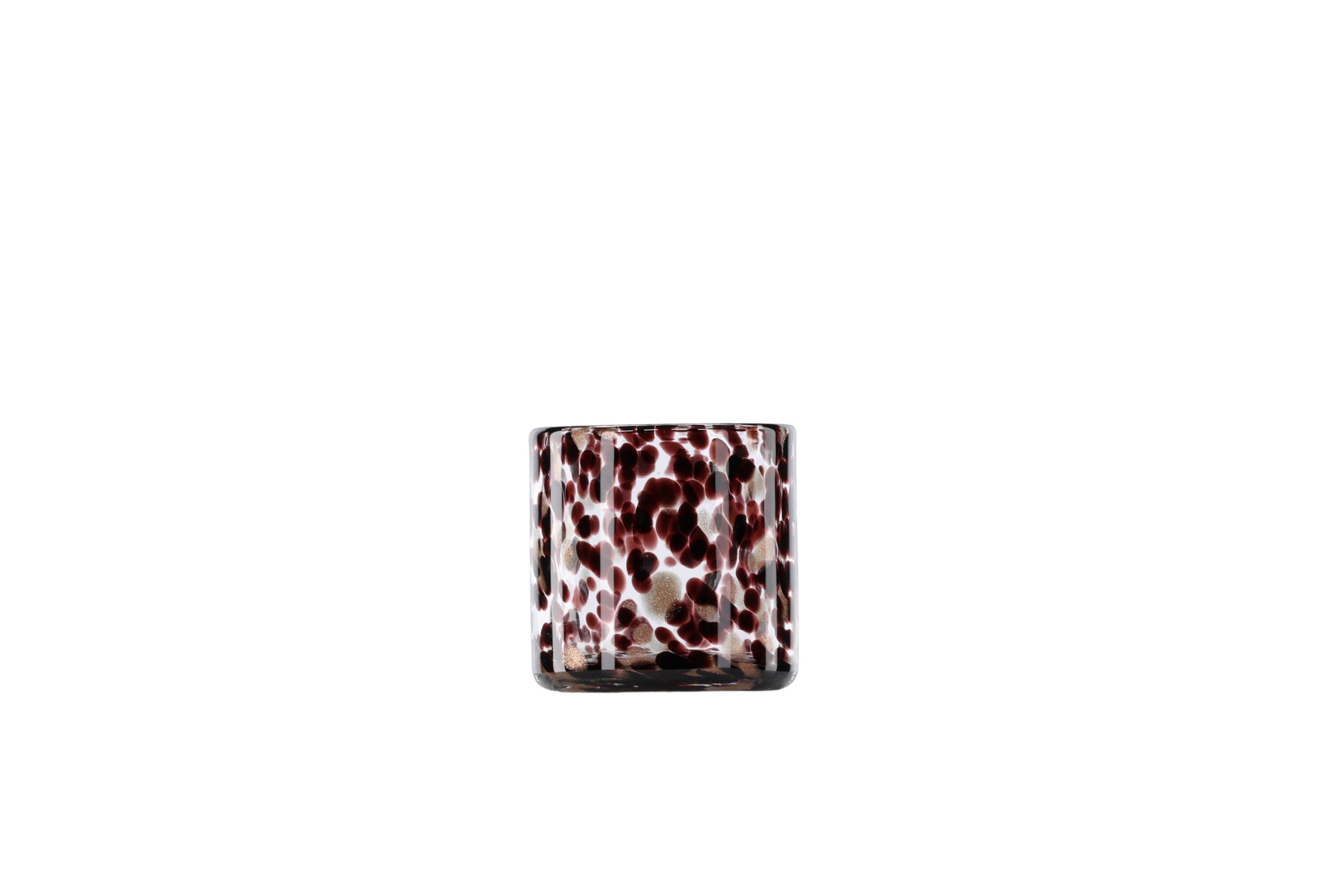 VENTURE DESIGN Glora lysestage, rund - hvid/sort glas (Ø8x8H)