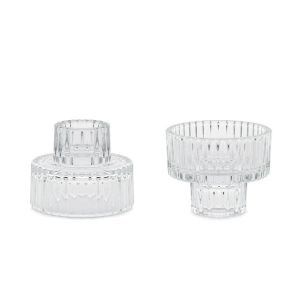 2-i-1 Glas Lysestager