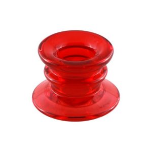 Glas Lysestage Rød