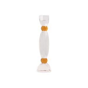 HOUSE OF SANDER Anemone lysestage - rav og klar glas (H:22)