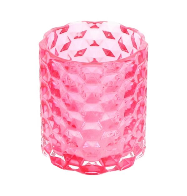 Facetteret Glas Lysestage Pink
