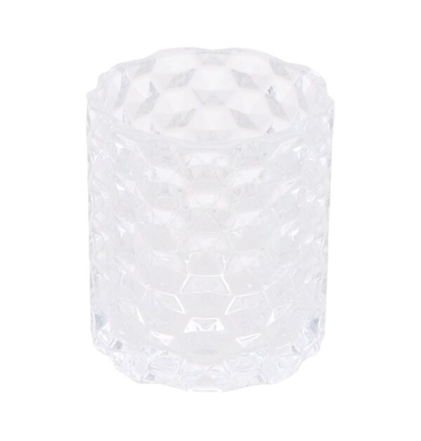 Facetteret Glas Lysestage Transparent