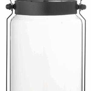 Fyrfads- og lysestage Bloomingville Danila sort glas Ø13,5 x H26 cm med håndtag