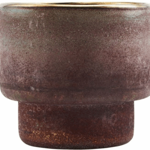 Fyrfadsstage House Doctor Forrest brun glas lysestage Ø10xH9 cm