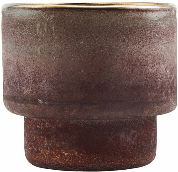 Fyrfadsstage House Doctor Forrest brun glas lysestage Ø10xH9 cm