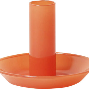 Glas Lysestage, Orange, 10xø8 cm