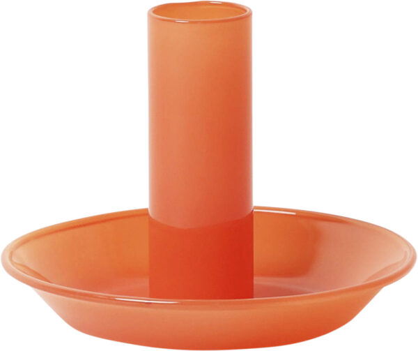 Glas Lysestage, Orange, 10xø8 cm