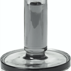 Lysestage Broste Copenhagen Petra glas mørkegrå Ø12 x H14 cm