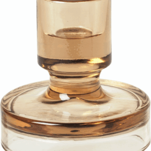 Lysestage Broste Copenhagen Petra i glas Ø8 x H8 cm orange/klar