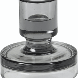 Lysestage Broste Copenhagen Petra i glas mørkegrå Ø8 x H8 cm