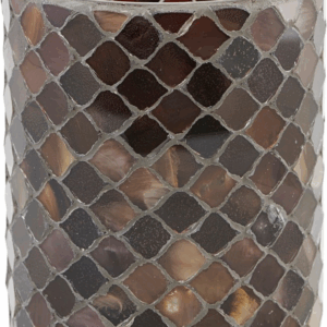 Lysestage House Doctor Brownie i glas og cement Ø10 x H12,5 cm brun glasmosaik