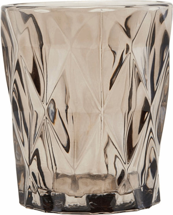 Lysestage House Doctor Facet brun glas Ø8,25 x H9,8 cm
