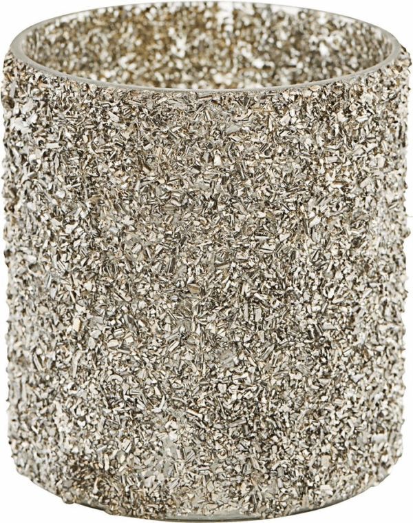 Lysestage House Doctor Gliz i glas, sølv, Ø6,5 x H8 cm