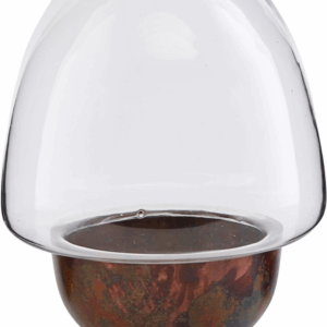 Lysestage House Doctor Gravity i glas og jern Ø13 x H18 cm