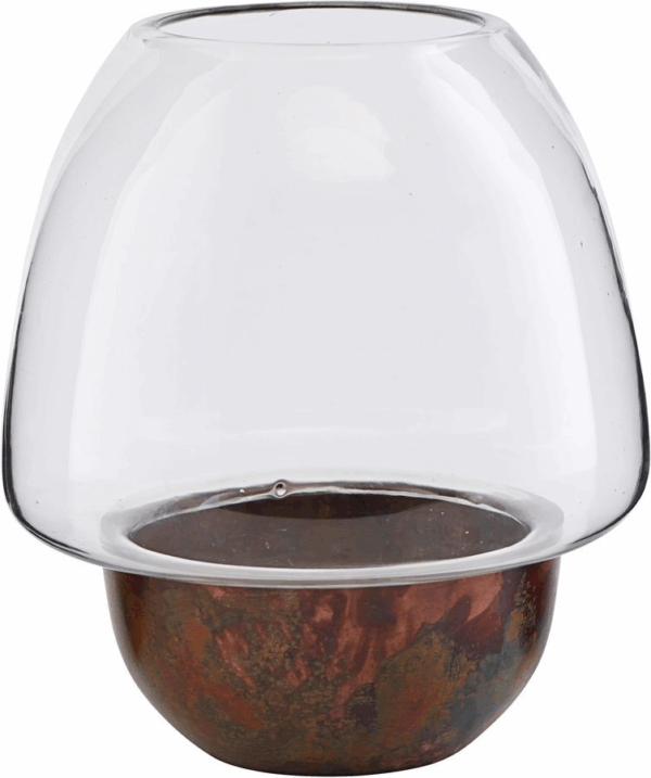 Lysestage House Doctor Gravity i glas og jern Ø13 x H18 cm