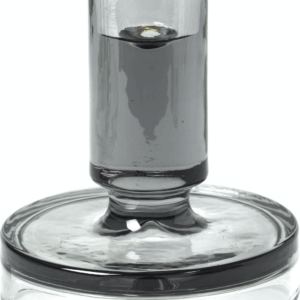 Lysestage i glas Broste Copenhagen Petra H11 x Ø10 cm mørk grå - elegant design til stagelys 21-26 mm