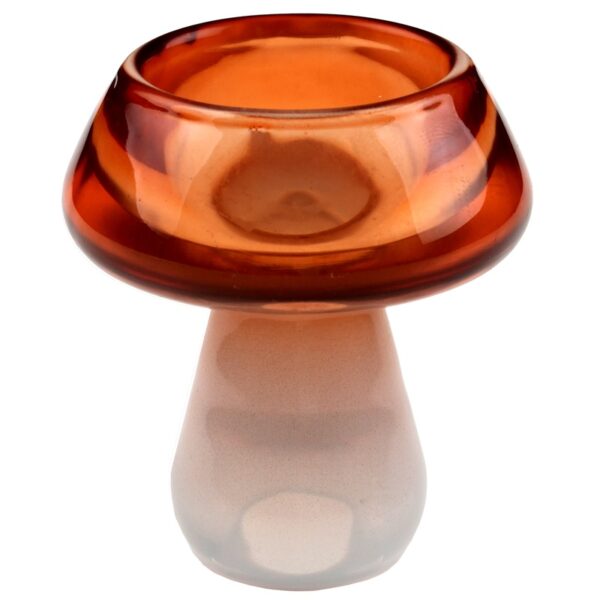 Svampeformet Glas Lysestage Orange