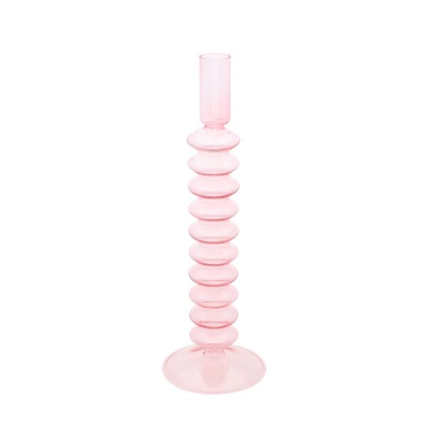 Tourbillon Glas Lysestage Rosa