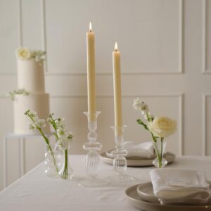 Elegant Glas Lysestage Klar