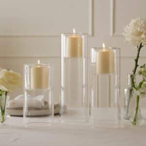 Glas Hurricane Lysestager Klar