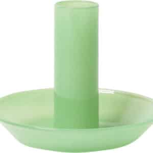 Glas Lysestage, lys Grøn, 10xø8 cm