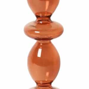 Glas Lysestage, Brun, 25xø9 cm