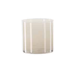 VENTURE DESIGN Glora lysestage, rund - beige glas (Ø12x12H)