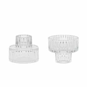 2-i-1 Glas Lysestager