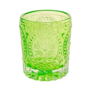 Mønstret Glas Lysestage Grøn