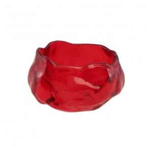 Kamelia Glas Lysestage Rød