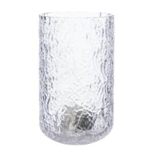 Ernst Lysestage 15 cm, mønstret glas